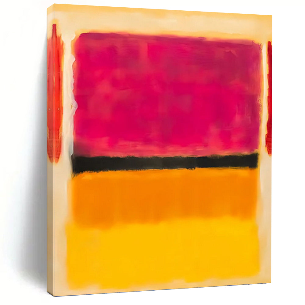 “Pink - Black - Yellow Color Blocks” - Color - Field, Dynamic - Styled Painting On Canvas PT1609