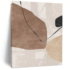 “Neutral Shapes with Black Lines” - Abstract, Minimalist - Inspired Painting On Canvas PT1519
