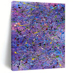 Purple, Colorful Dripping Lines "Purple Pandemonium" Abstract Painting On Canvas PS1321