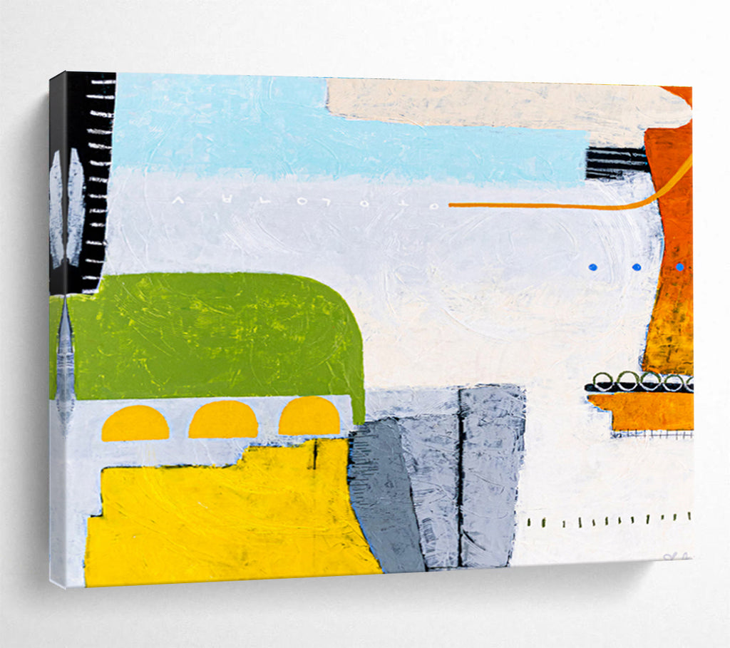 “Muted Geometric Abstract” - Geometric Abstract Painting DKS545