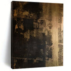 Dark Brown, Black with Textured Overlays "Ancient Echoes" Abstract Painting On Canvas PS1295