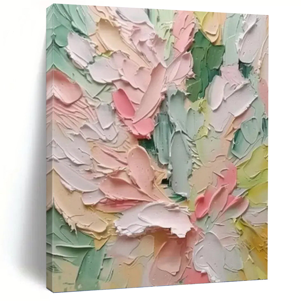 “Pastel Floral Impasto” - Impressionist - Inspired Floral Painting On Canvas PT1397