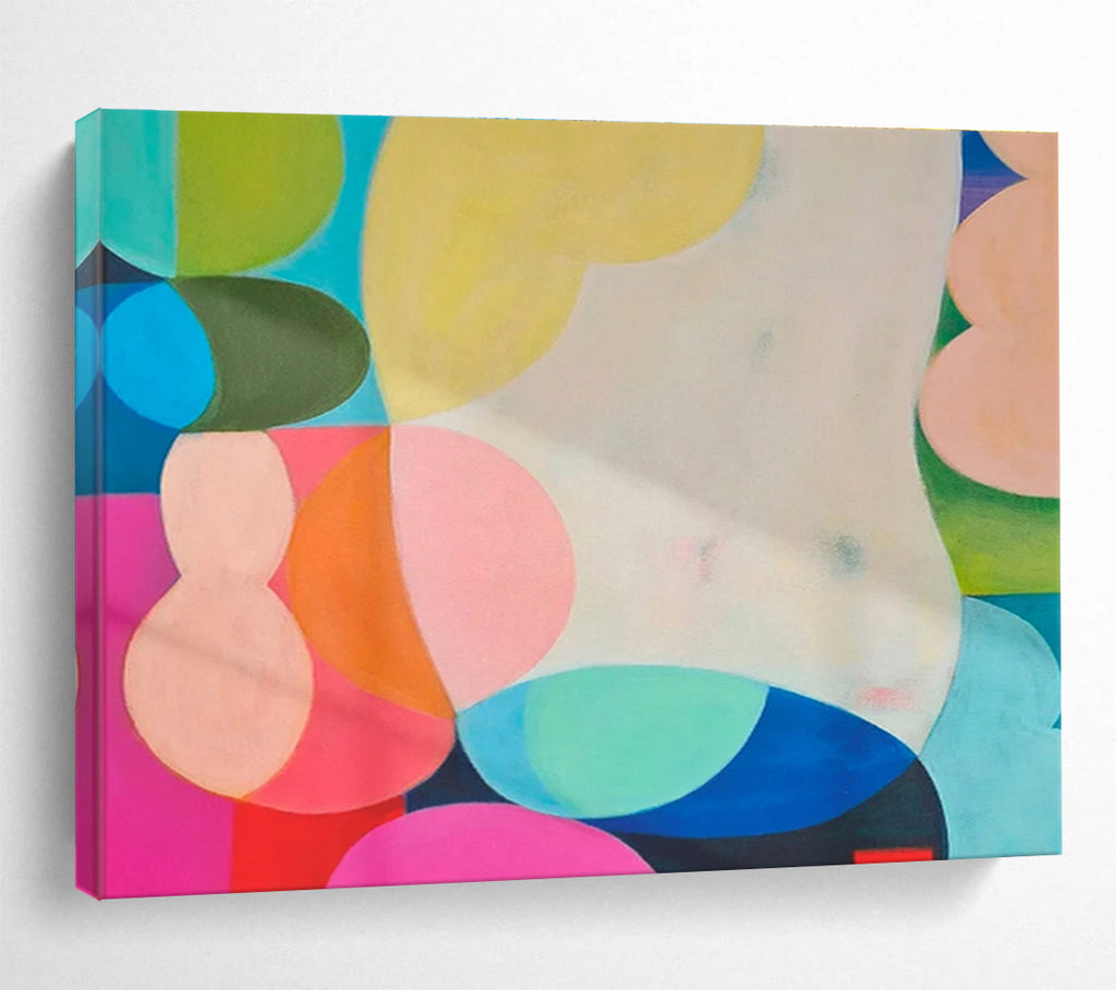 Colorful Geometric Abstract Painting On Canvas DKS056