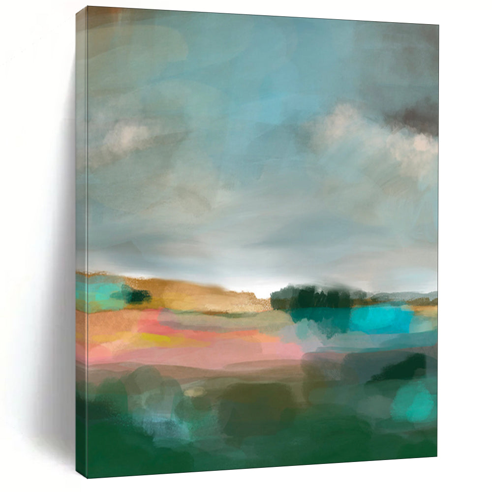 “Colorful Abstract Landscape” - Modern Impressionist Painting On Canvas PT2001