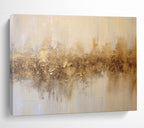 “Earthy Gold Stripes” - Minimalist - Textured Painting On Canvas PT1538