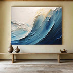 “Impasto - Blue Ocean Wave” - Dynamic - Seaside Painting On Canvas PT1554