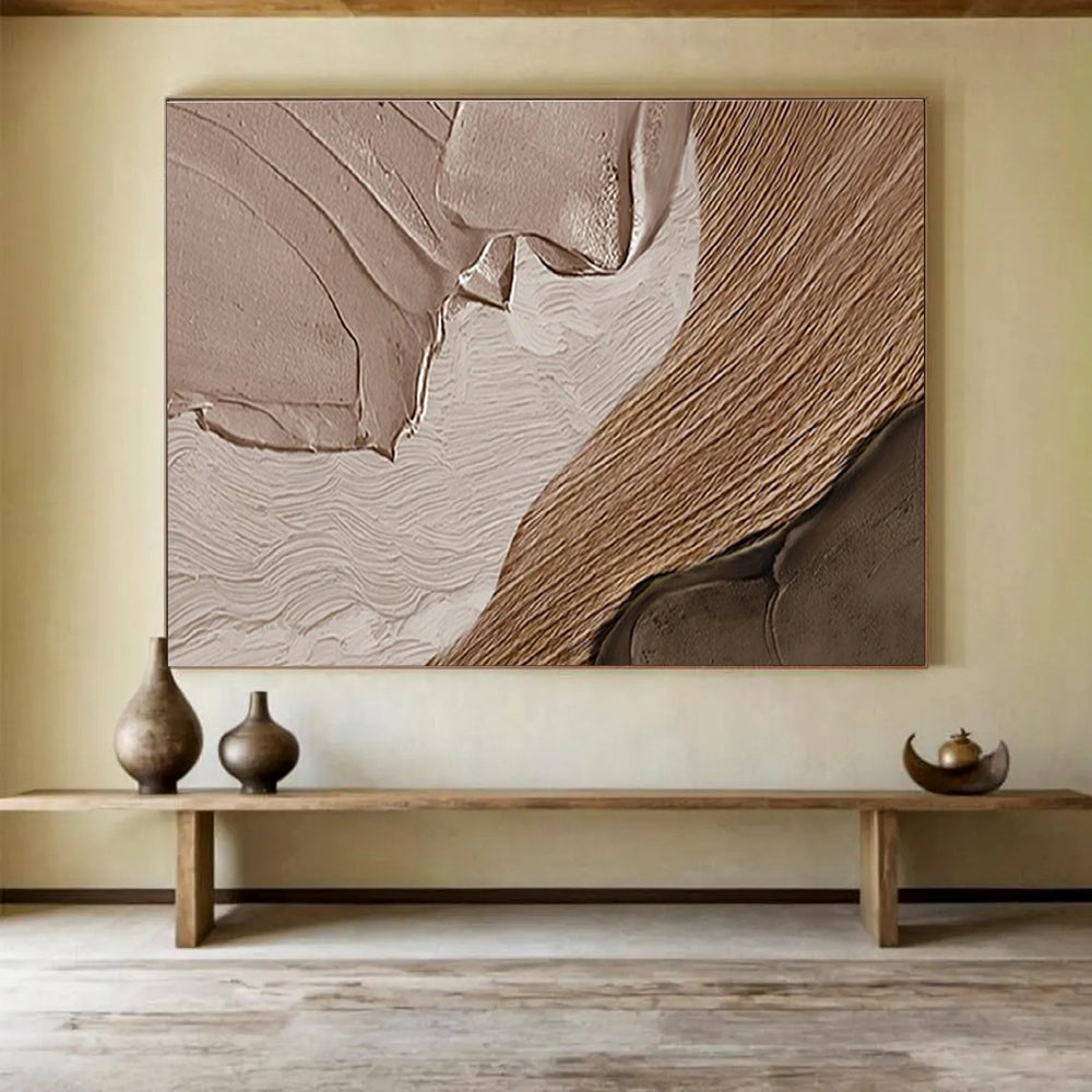 “Textured Earth Tones” - Abstract Landscape Painting On Canvas DKS467