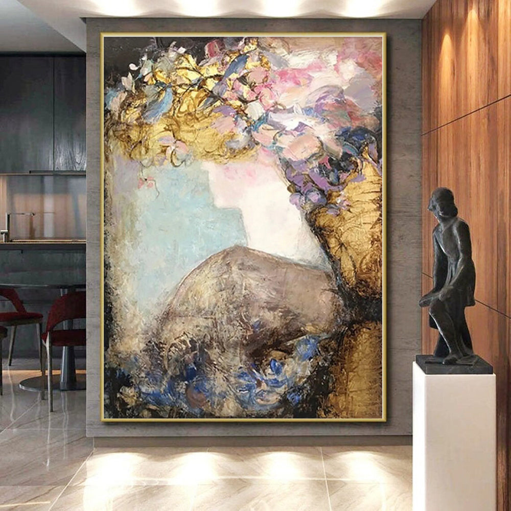 “Figurative Floral Abstract” - Abstract Figurative Painting On Canvas PS0418