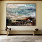 “Dynamic Abstract Impasto Seascape” - Textured Ocean Painting On Canvas PT015