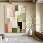 “Pastel Color Blocks” - Soft Abstract Painting On Canvas PS0174
