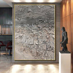 “Gray Textured Abstract” - Industrial Abstract Painting On Canvas PS0102