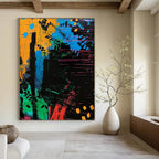 Colorful Abstract Jungle Painting On Canvas DS096