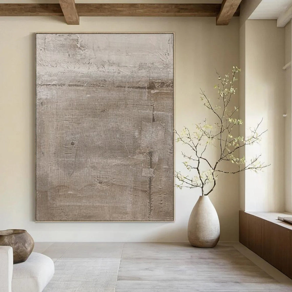 Beige Textured, "Warm Simplicity" – Textured Abstract Painting On Canvas PS0980