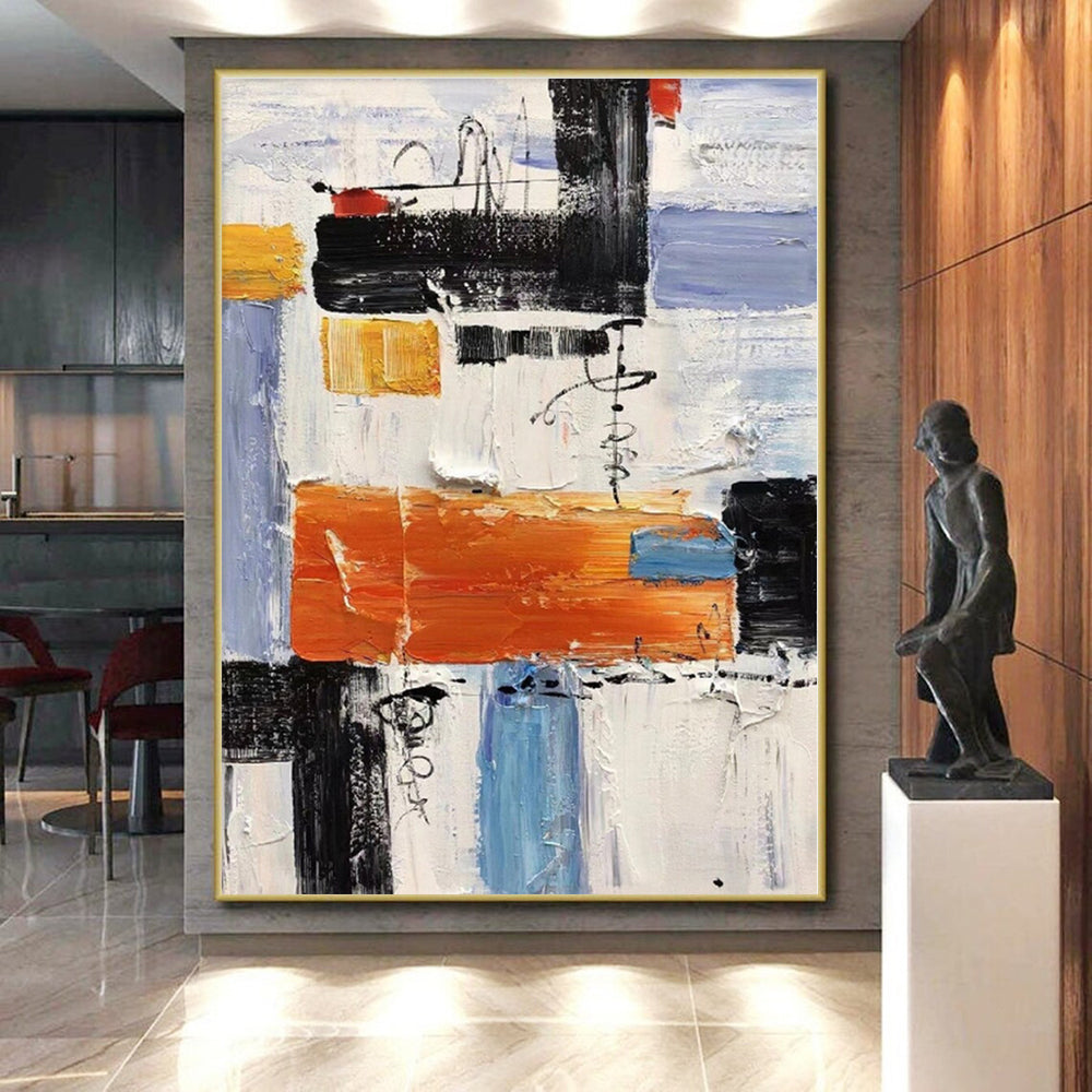 “Vibrant Abstract Composition” - Colorful Abstract Painting On Canvas PS0412