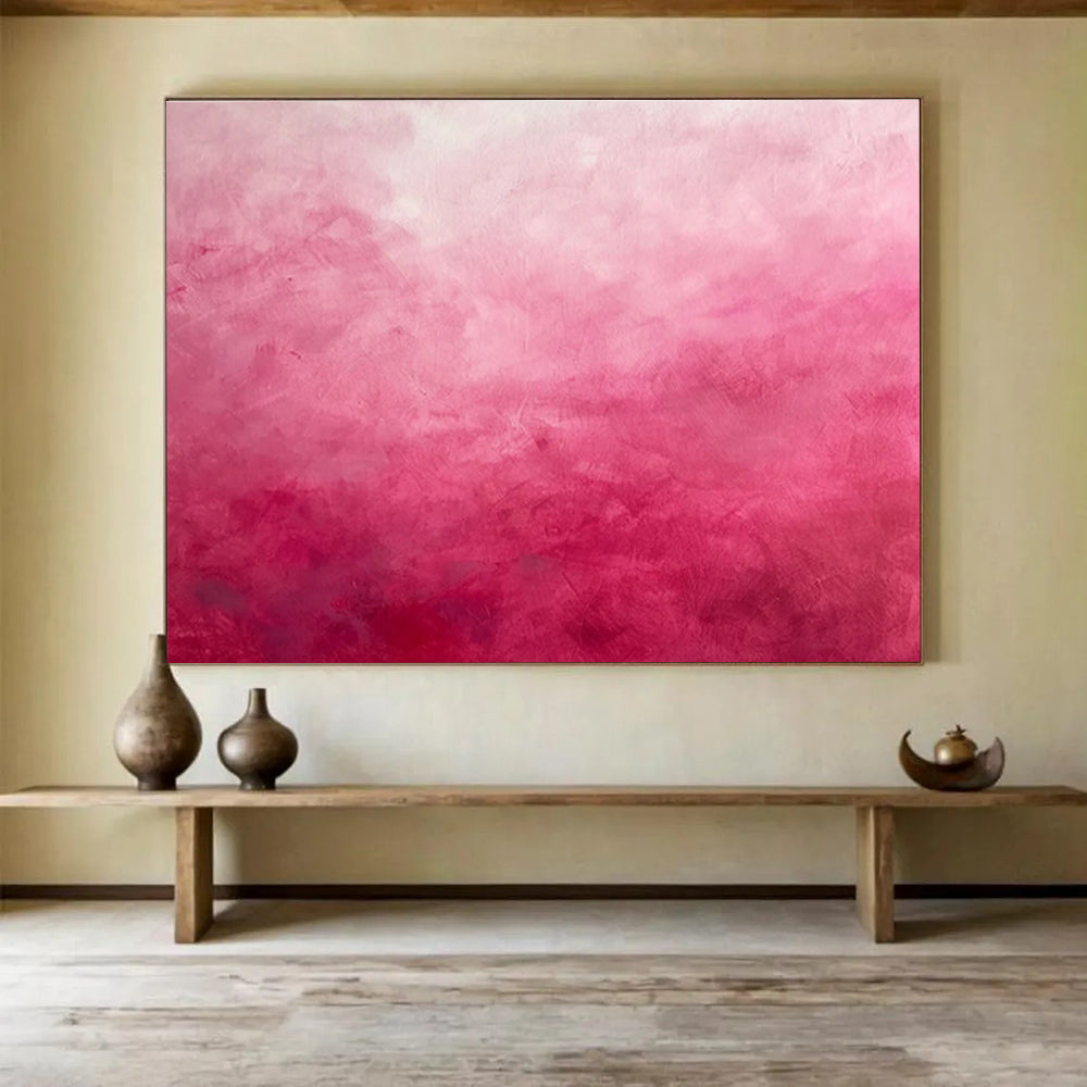 “Pink Gradient Mood” Abstract Painting On Canvas DKS272
