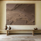 “Sandy Wave Textures” - Textured Abstract Sculpture - Like Painting On Canvas PT095