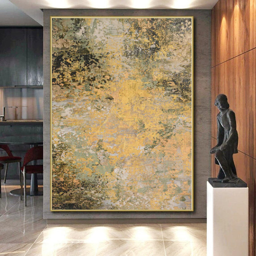“Golden Hues Abstract” - Nature - Inspired Abstract Painting On Canvas PS0075