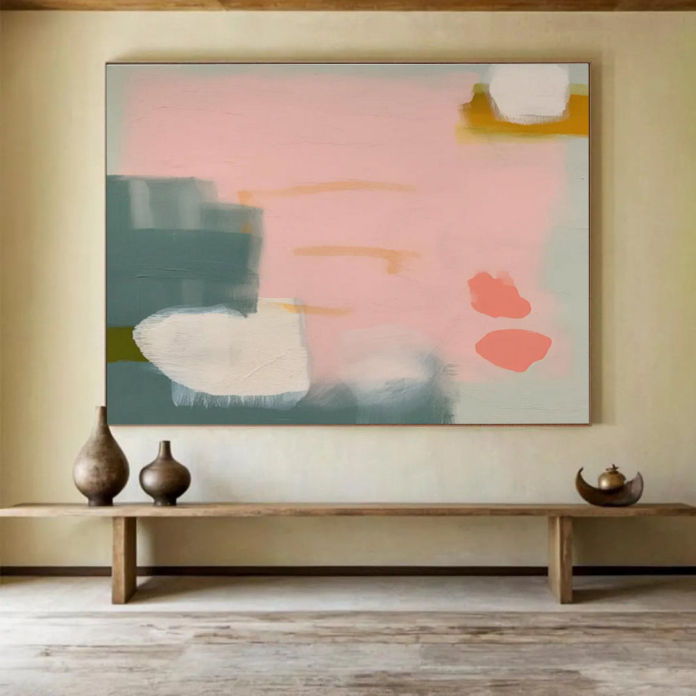 “Geometric Pastel Mix” - Minimalist Abstract Painting On Canvas DKS488