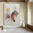 Softly Blended Vegetables in Pastel Hues "Ethereal Harvest" Watercolor Painting On Canvas PS1066