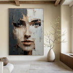 “Textured Abstract Face” - Mixed - Media Portrait On Canvas PT2190