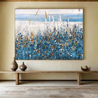 “Coastal Wildflower Field” - Impressionistic Seaside Painting On Canvas PT203