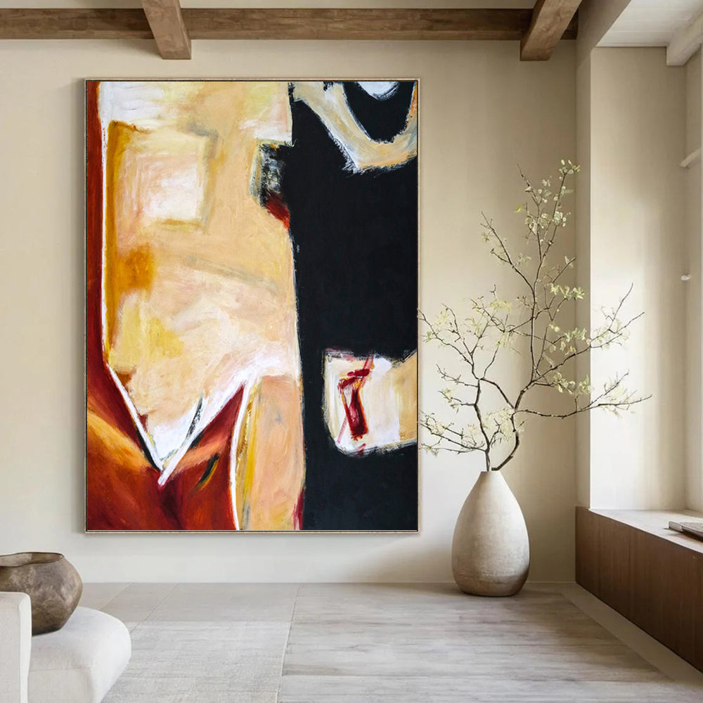 “Warm - Cool Abstract Shapes” - Contrasting Colors Abstract Painting On Canvas PT1090