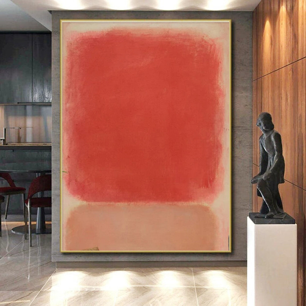 Soft Red and Pink Rectangles, "Blush Serenity" – Color Field Painting On Canvas PS0895