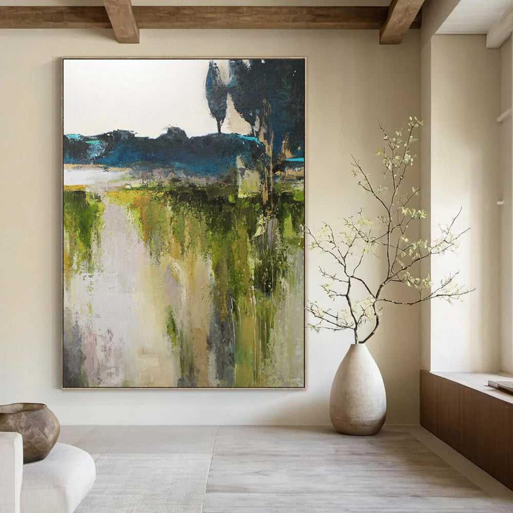 “Abstract Landscape with Path” - Abstract Landscape Painting On Canvas PT1925