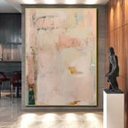 “Soft Pastel Abstract” - Pastel Pink, Blue, Yellow Abstract Painting On Canvas PS0684