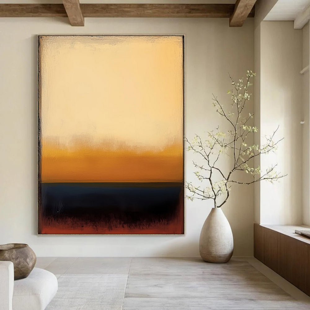 “Yellow - Brown - Black Gradient Abstract” - Color - Field Painting On Canvas PT1948