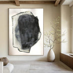 “Black and Gray Textured Abstract” - Abstract Minimalist Painting On Canvas PT2252