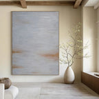 “Gray - Beige Abstract” - Minimalist Landscape Painting On Canvas PT2322