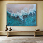 “Textured Coastal Wave in Blues and Whites” - Realistic Marine Oil Painting On Canvas PT040