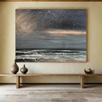 “Starry Night Over the Ocean” - Impressionist Seascape - Painting On Canvas PT1786