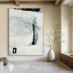 “Minimalist Black & White” - Simple Shapes & Subtle Textures Painting On Canvas DS204