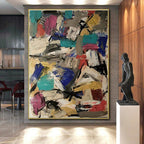“Vibrant Color Blocks Abstract” - Multicolor Abstract Expressionist Painting On Canvas PS0727
