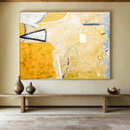 “Yellow - Toned Abstract Stairs” - Abstract Painting On Canvas DKS562