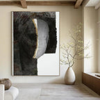 “Dark Collage Portrait” - Mixed - Media Collage Painting On Canvas PT2223