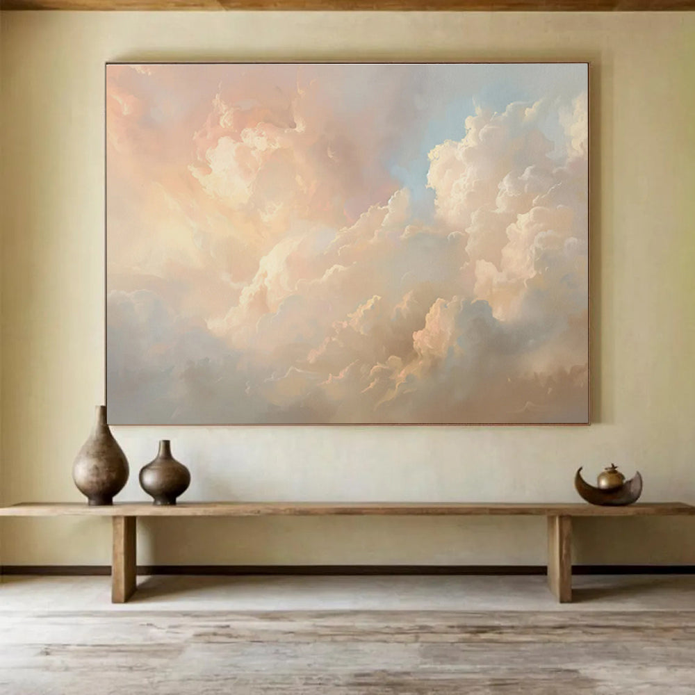 “Ethereal Cloudscape in Pastels” Landscape Painting On Canvas DKS209