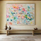 Whimsical Colorful Abstract Painting On Canvas DKS059