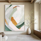 “Soft Tones Geometric Abstract” - Pastel Shapes in a Gentle Composition Painting On Canvas DS257