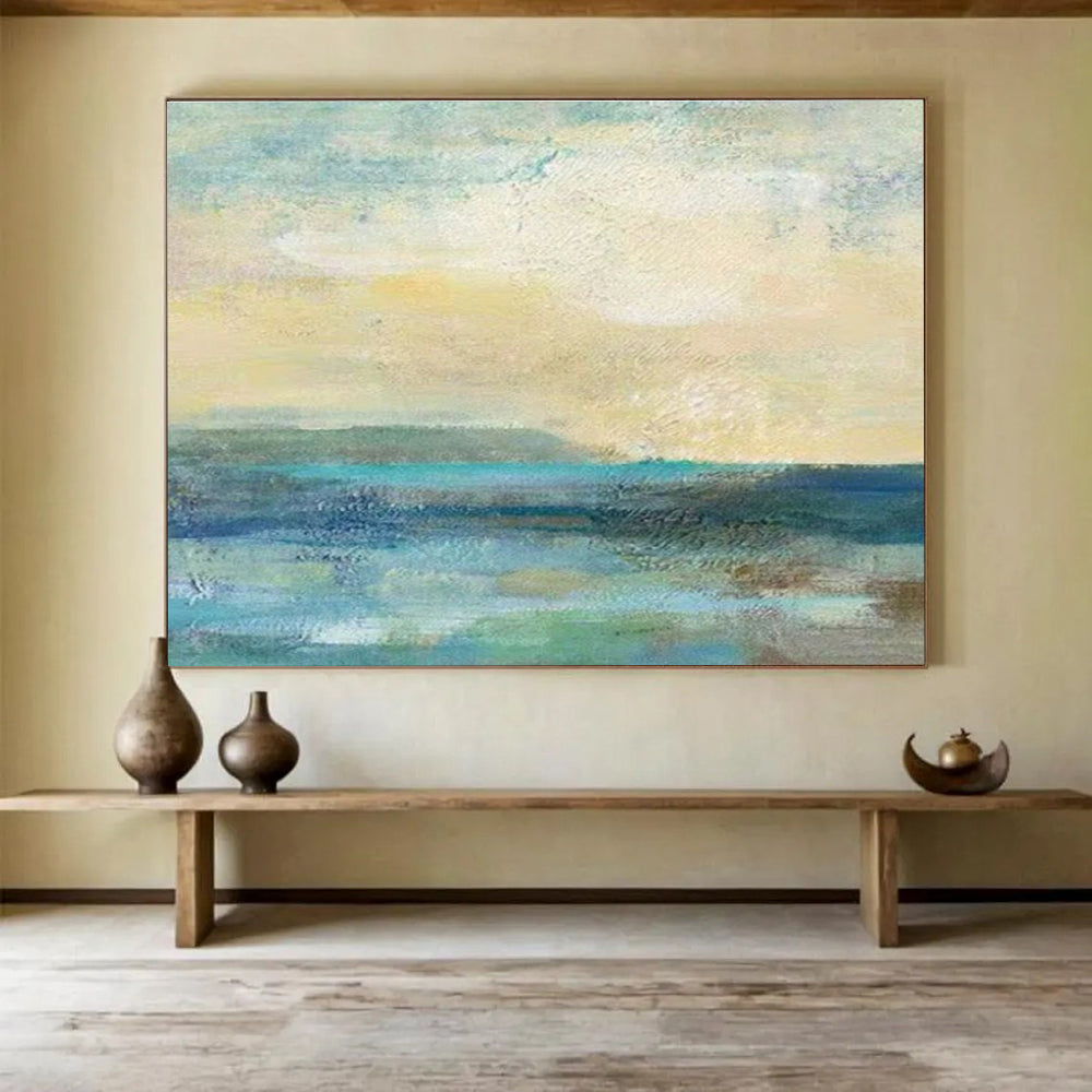 “Coastal Hues” - Abstract Seascape Painting On Canvas DKS435