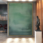 “Green Gradient Wash” - Green, Teal, Gray Abstract Gradient Painting On Canvas PS0572
