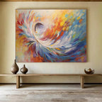 “Colorful Impasto Swirl” - Impasto Abstract Painting On Canvas DKS870