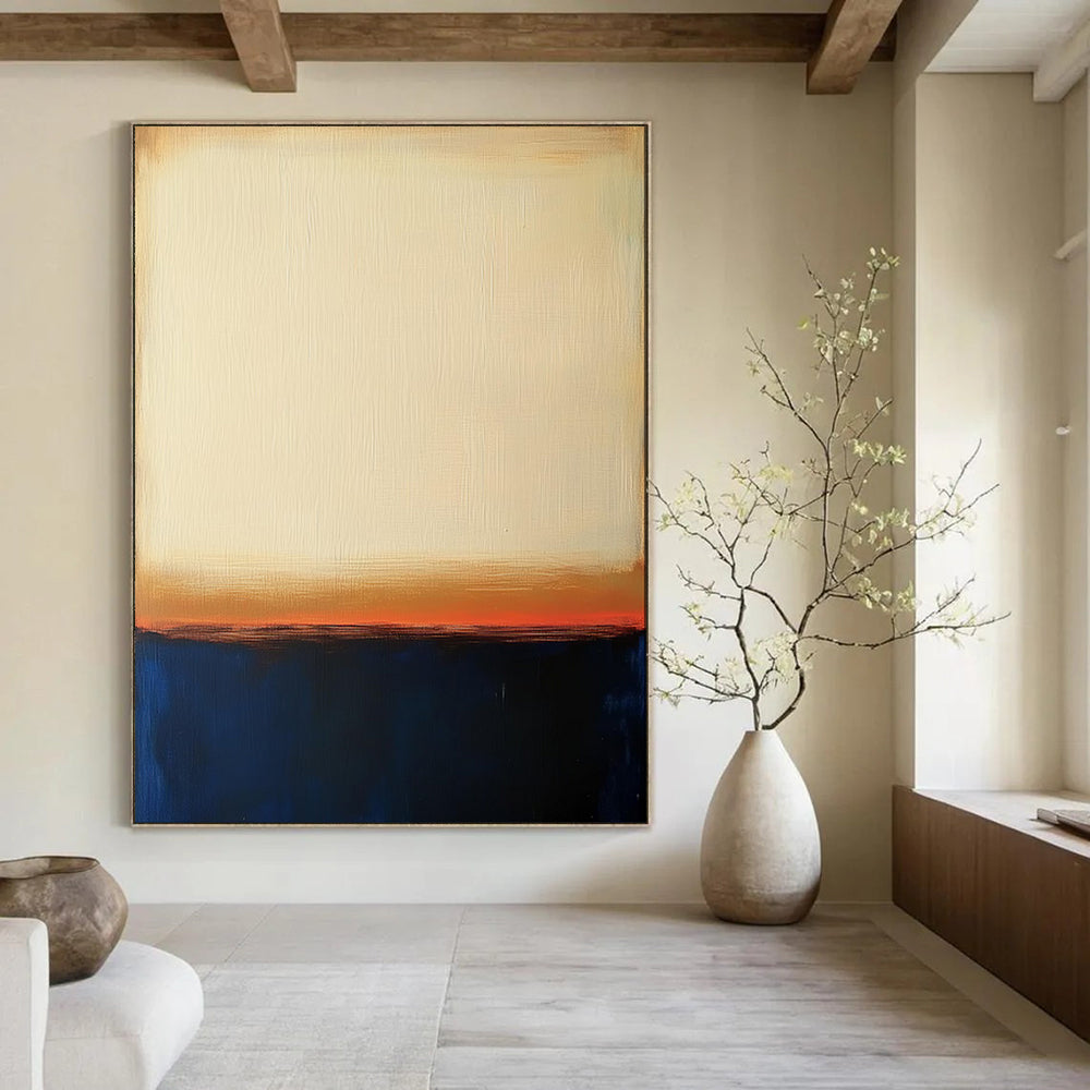“Yellow - Brown - Blue Gradient Abstract” - Color - Field Painting On Canvas PT1951