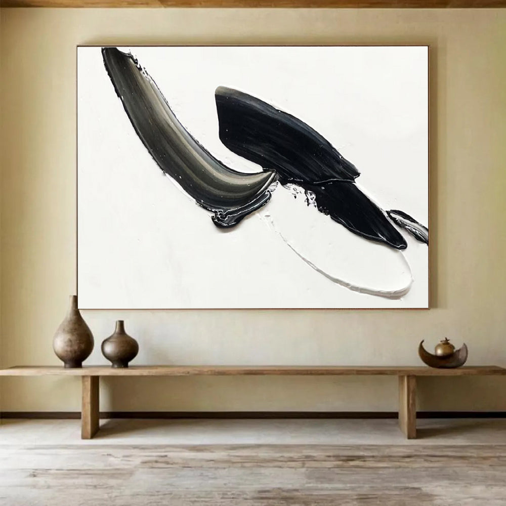 “Dual - Tone Bold Strokes” - Minimalist Oil Painting on Canvas DKS910