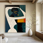 “Cubist Figure in Color” - Modern, Geometric Portrait Painting On Canvas PT1471