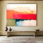 “Bold Color Block Landscape” - Abstract Modern Painting On Canvas PT056