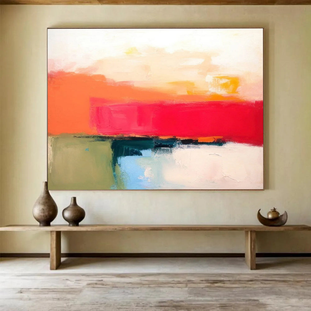 “Bold Color Block Landscape” - Abstract Modern Painting On Canvas PT056