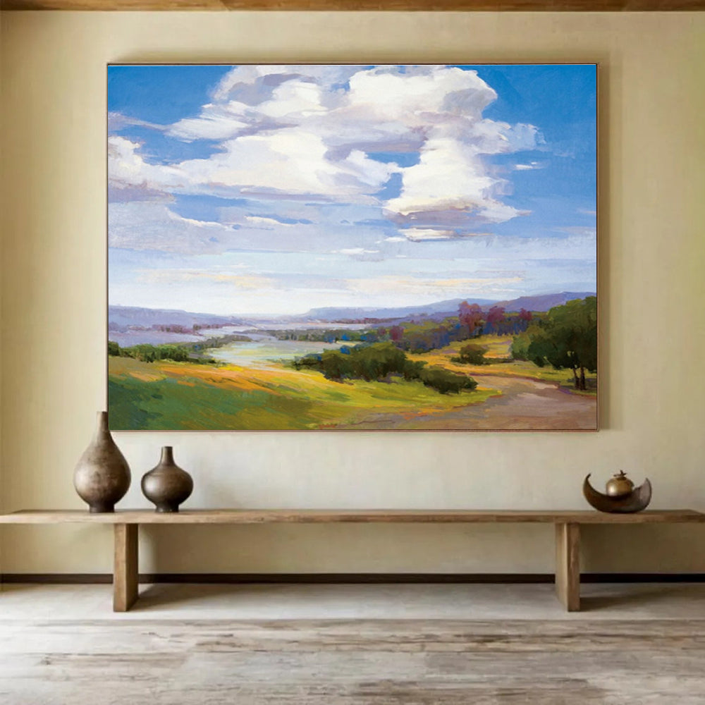 “Sunny Valley” - Impressionistic Landscape Painting On Canvas DKS434